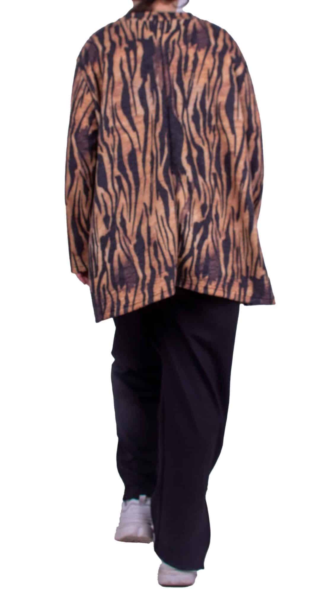 Σετ Animal Print Μπλούζα & Μαύρο Παντελόνι με Φερμουάρ